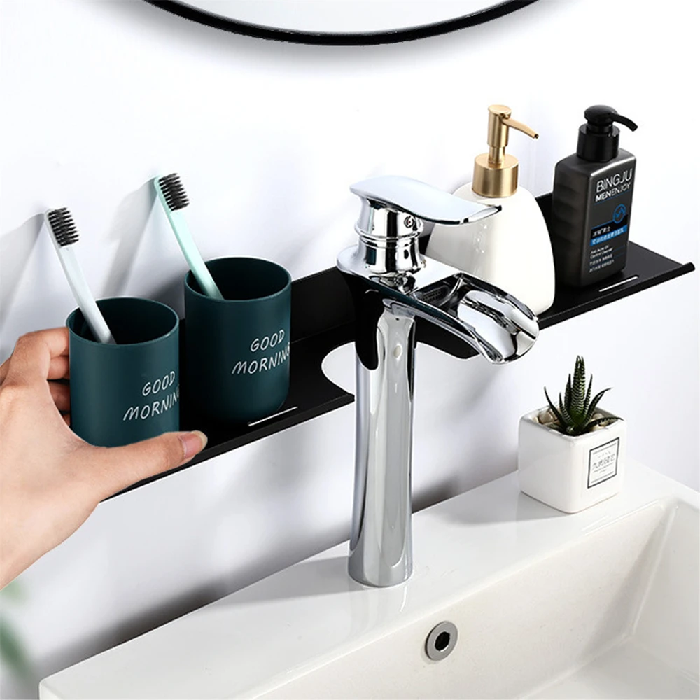 

Shower Storage Holder Rack Bathroom Wall Faucet Storage Rack Toilet Tissue Holder Mirror Front Cosmetics Stand Shampoo Tray Rack