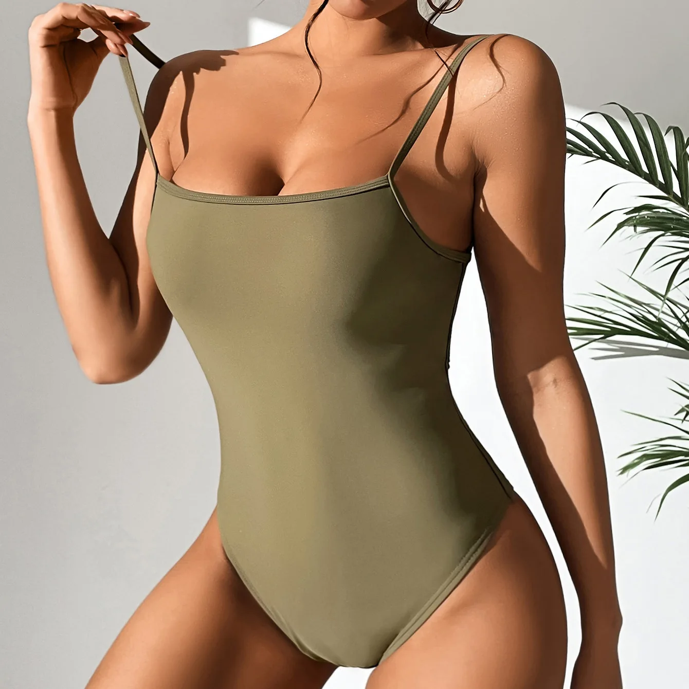 

2023 New Swimsuit Solid Sexy Backless Tie One-piece Swimsuit for Women Bikini
