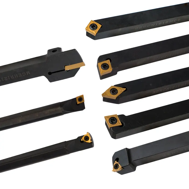 

12mm 9pcs lathe CNC metal lathe carbide turning tools set with Titanium inserts