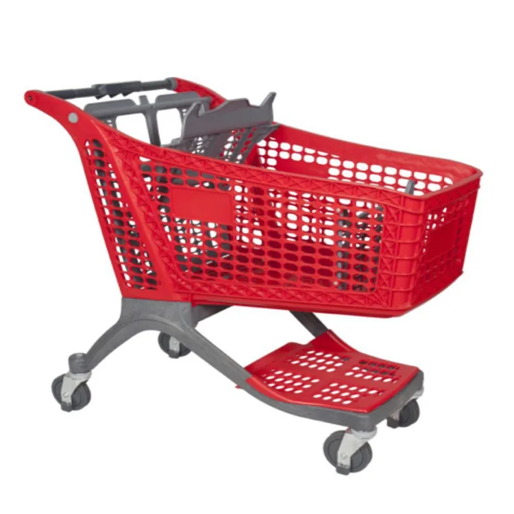 Новый дизайн пластиковая тележка оборудование для супермаркетов товары