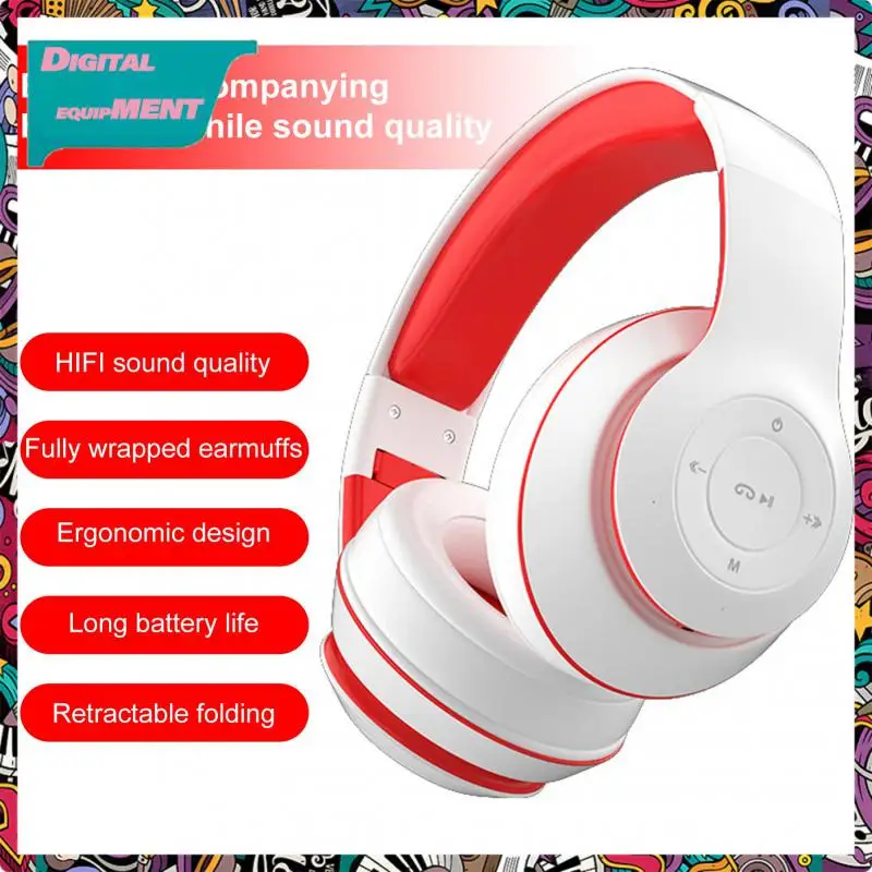 

Foldable For Phone Pc Gaming Wireless Headphones Over-head Headsets Stereo Hifi Sound Game Earphones Headphones