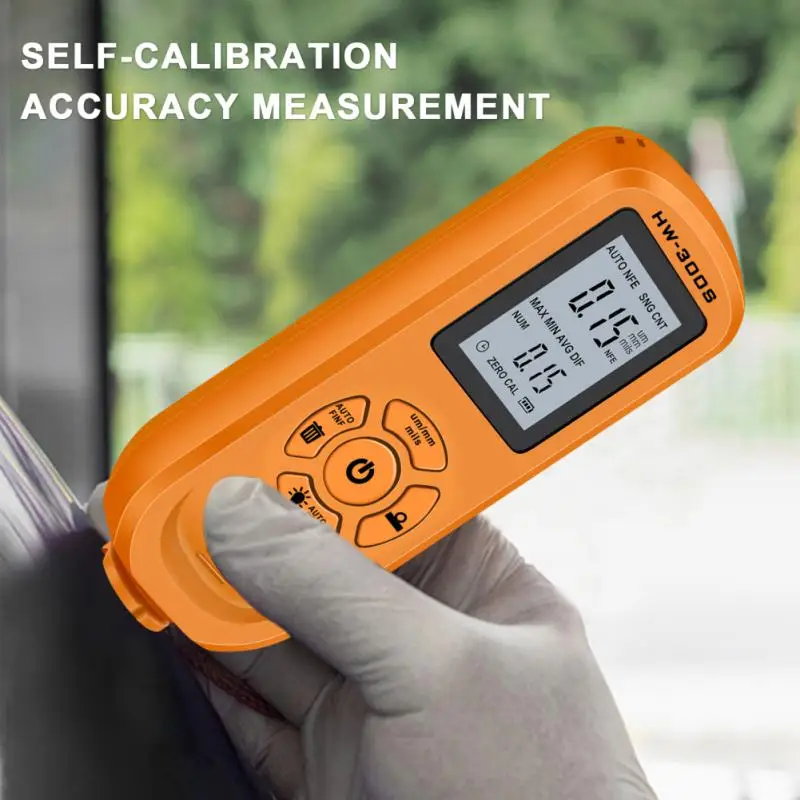 HW-300S Digital Coating Paint Thickness Gauge For Cars Paint Film Powder Coating Meter Manual Ultra-precise 0.1Micro Fe/nFe Tool