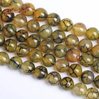 natural stone green dragon vein agates round loose spacer beads for jewelry making needlework diy bracelets