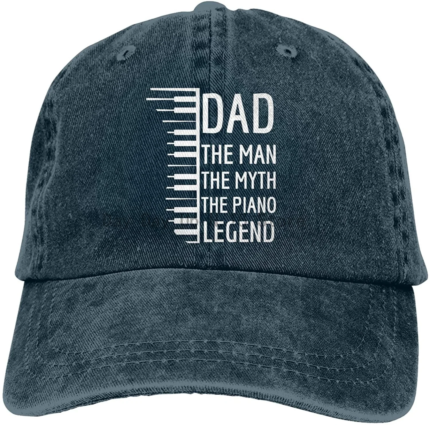 

Dad The Man The Myth The Legend Hat The Piano Legend Baseball Cap Father's Day Trucker Dad Hat-Navy