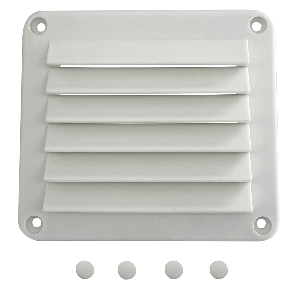 

Boat Louvered Vent White ABS Nylon Marine Hardware Yacht Air Vent Grill Cover 125*141mm Rectangular Caravan RV Boat Accessories