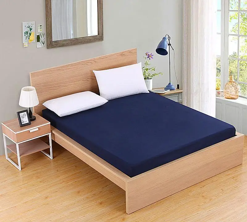

40Solid Fitted Sheet On Elastic Band Mattress Cover with Elastic Rubber Band Solid Color Bed Sheet Hot Selling Bed Linens