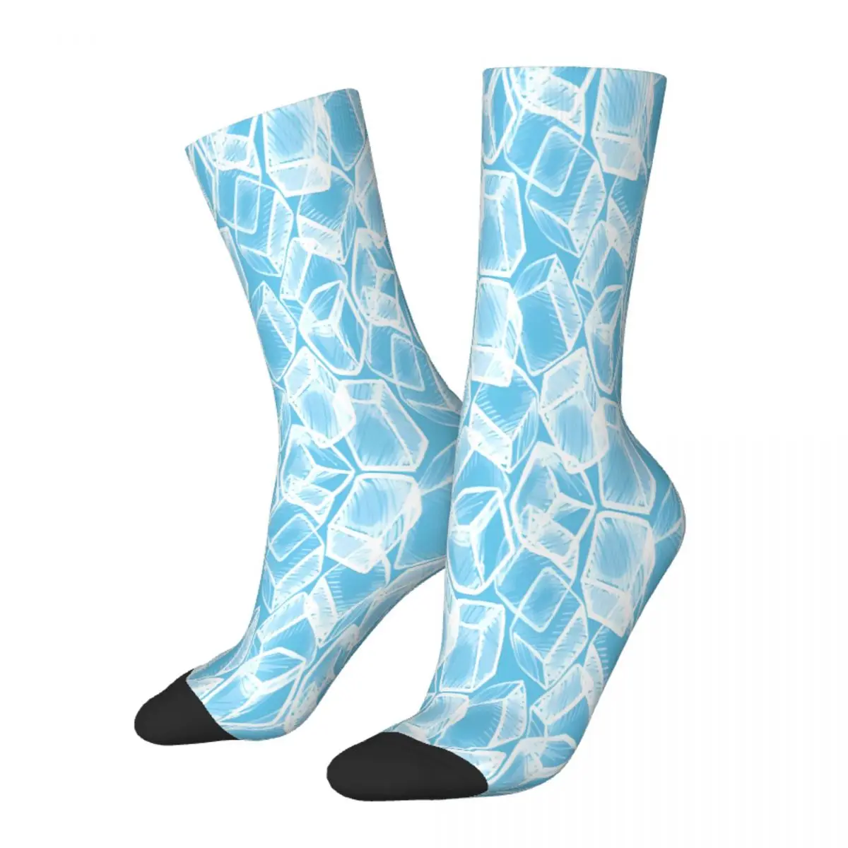 

Turquoise Blue Ice Cubes Socks Male Mens Women Autumn Stockings Polyester