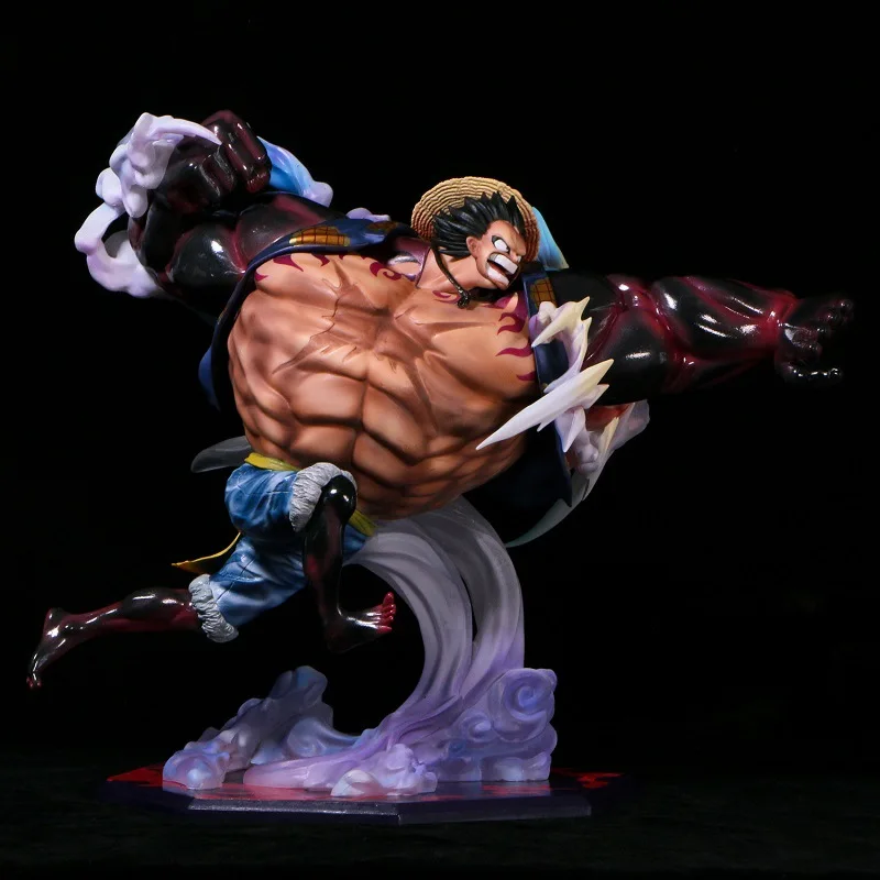 

Аниме One Piece GK соломенная шляпа Пиратская снаряжение четвертая P.O.P прыжок Луффи мускулистая сцена версия ПВХ экшн-Фигурки игрушки 26 см