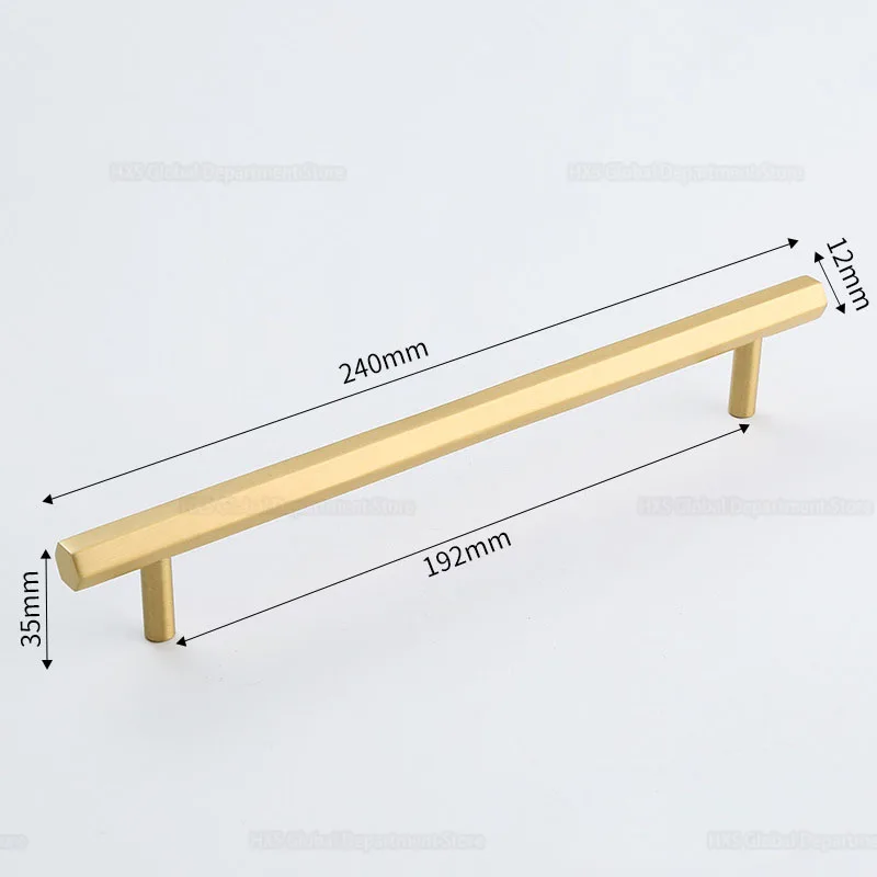 gold solid brass hexagon knob t bar copper cabinet handles pull for kitchen room longer dresser handles for furniture hardware free global shipping