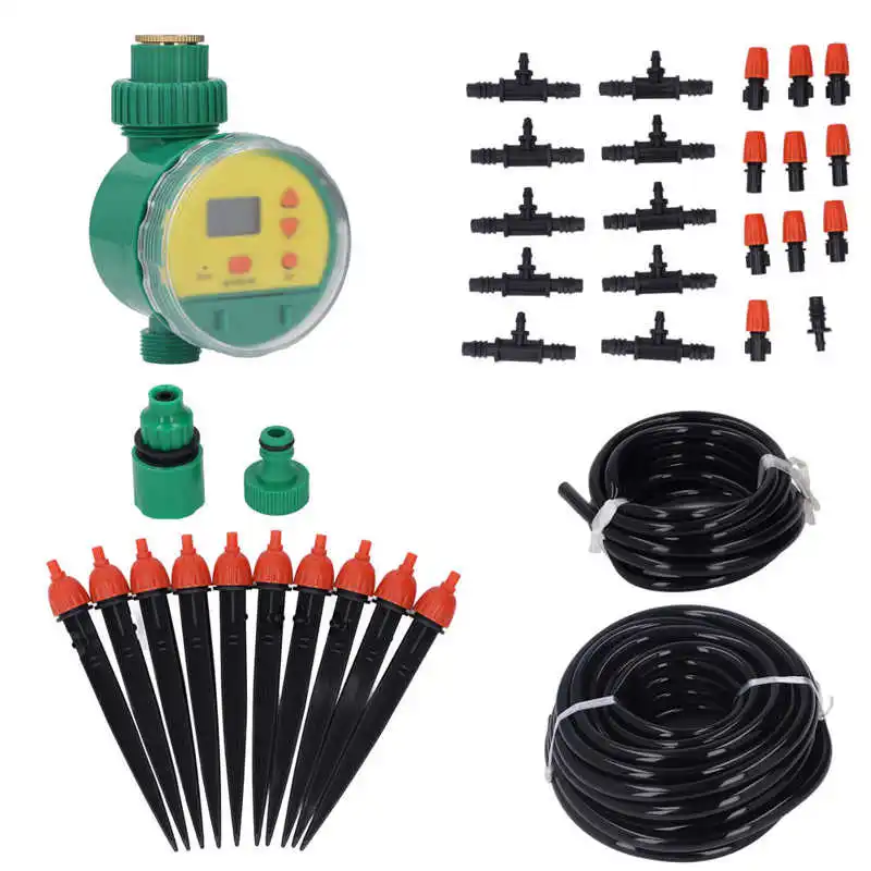 Automatic Irrigation Controller Kit Home Potted Plants Automatic Watering Atomization Timer 10m Hose 70% Water Saving Drip