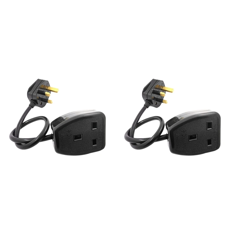 

2X UK 3 Prong Extension Power Cord,IEC UK Male Plug To Female Outlet Socket Hongkong Power Cable Extented(UK Plug,0.)