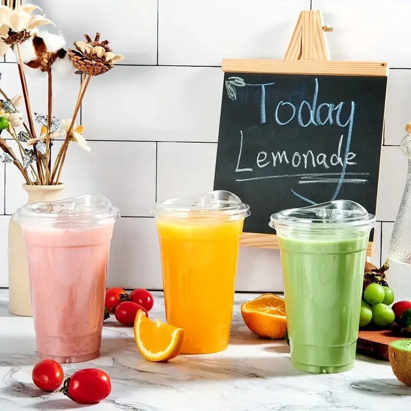 Акриловые Прозрачные Стаканы С Крышкой Экологически Чистые Посуды Без Соломы