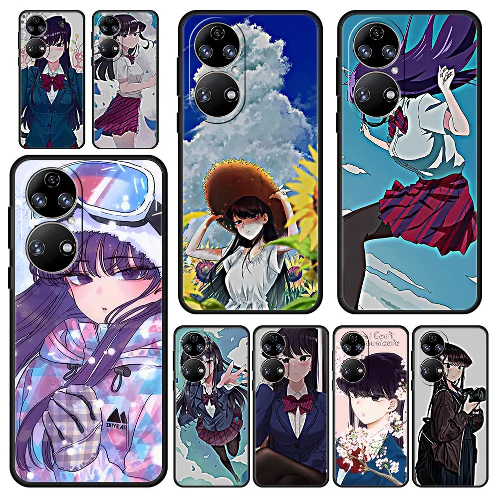 

Anime Komi Cant Communicate Phone Case For Huawei P30 Lite P50 Pro P20 P40 Lite E P Smart Z 2021 Y6 Y7 Y9 2019 Y6p Y9s Y7a Cover