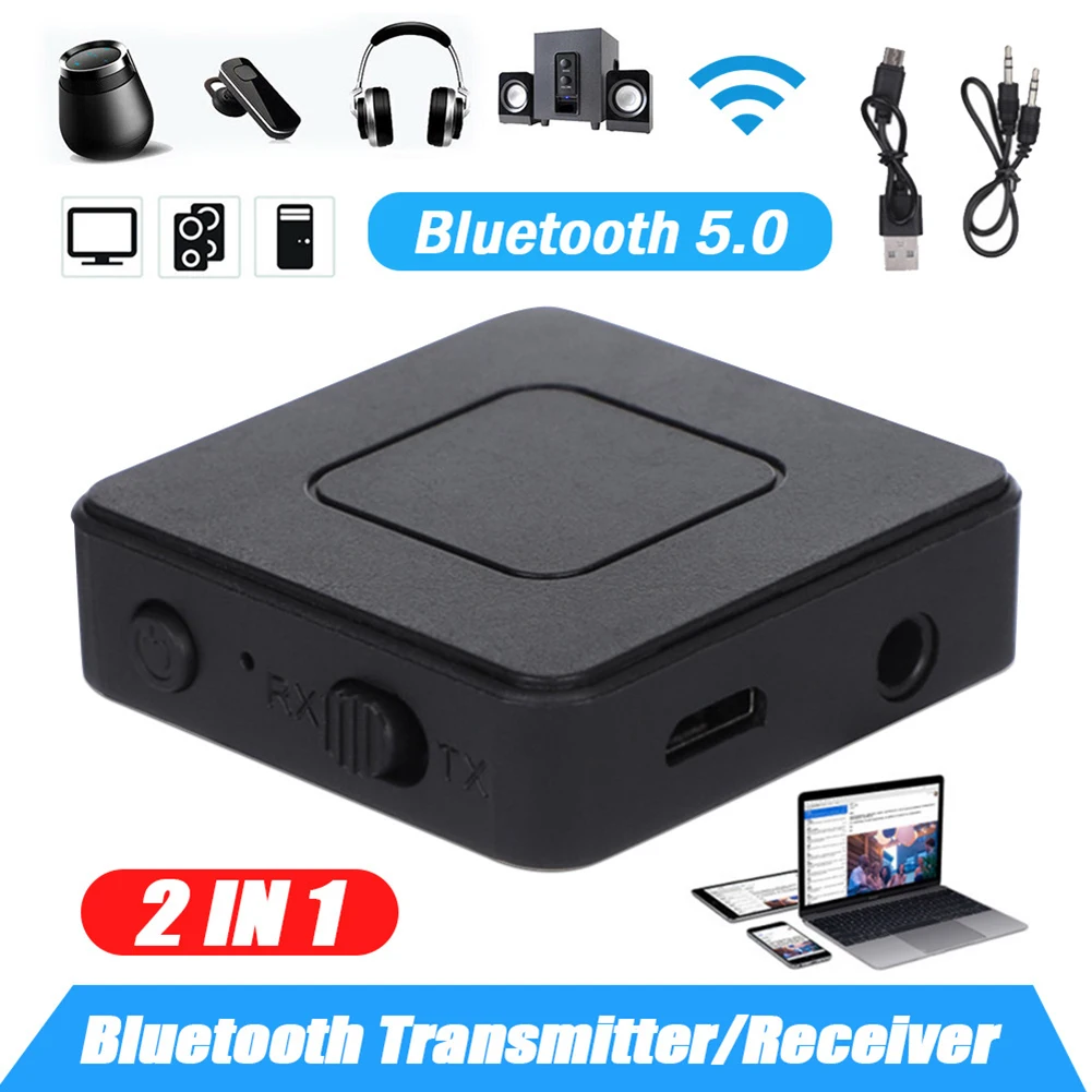 

Music Receiver Car AUX Bluetooth 2 In 1 3D Surround Sound Built In Battery Connect Two Devices Dual Device Link