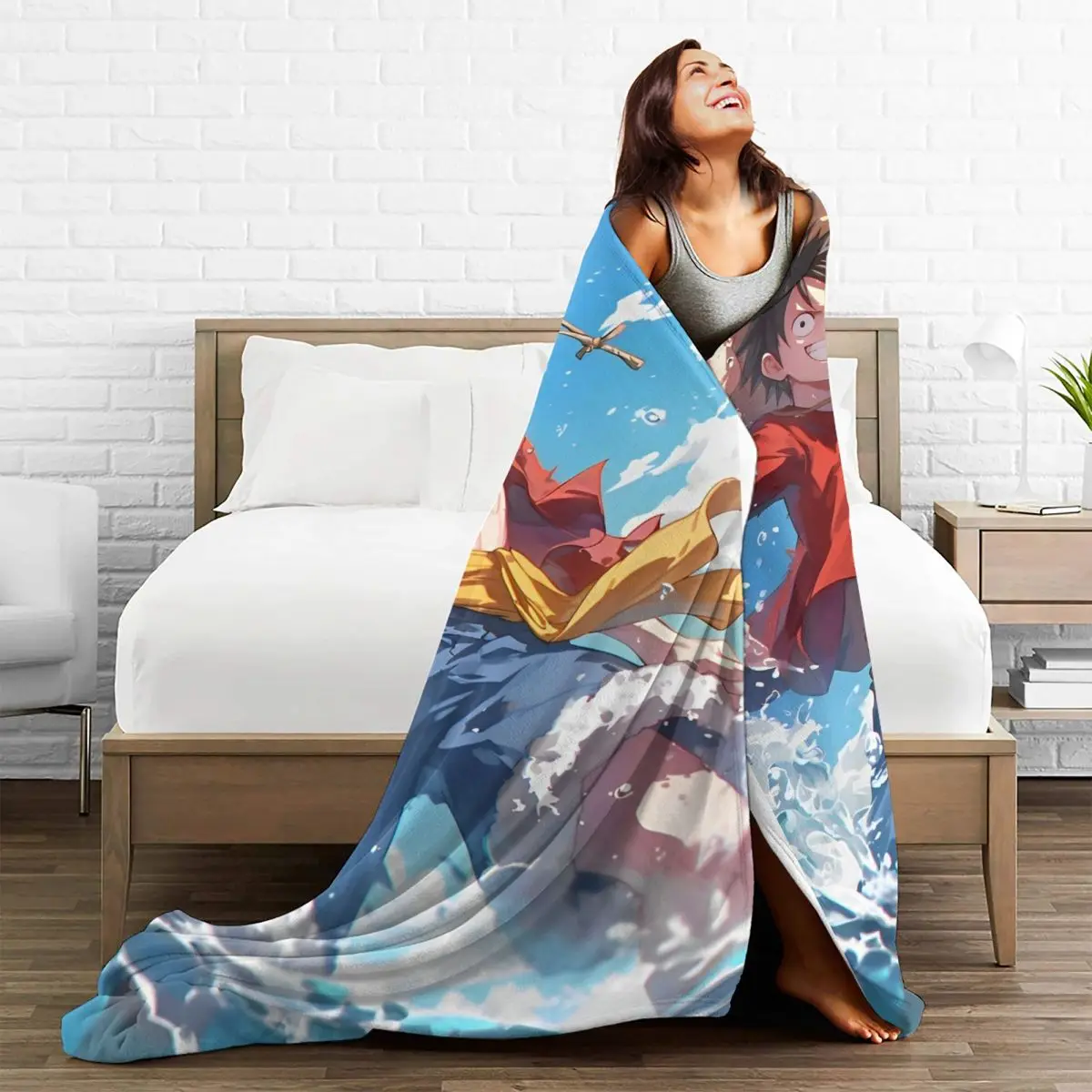 Цельные одеяла Луффи фланелевое одеяло для путешествий в самолете спальни