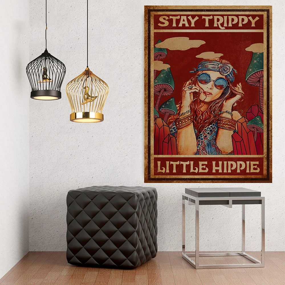 Плакат-плакат для медвежат и девушек в стиле Триппи холст с принтом комната йоги