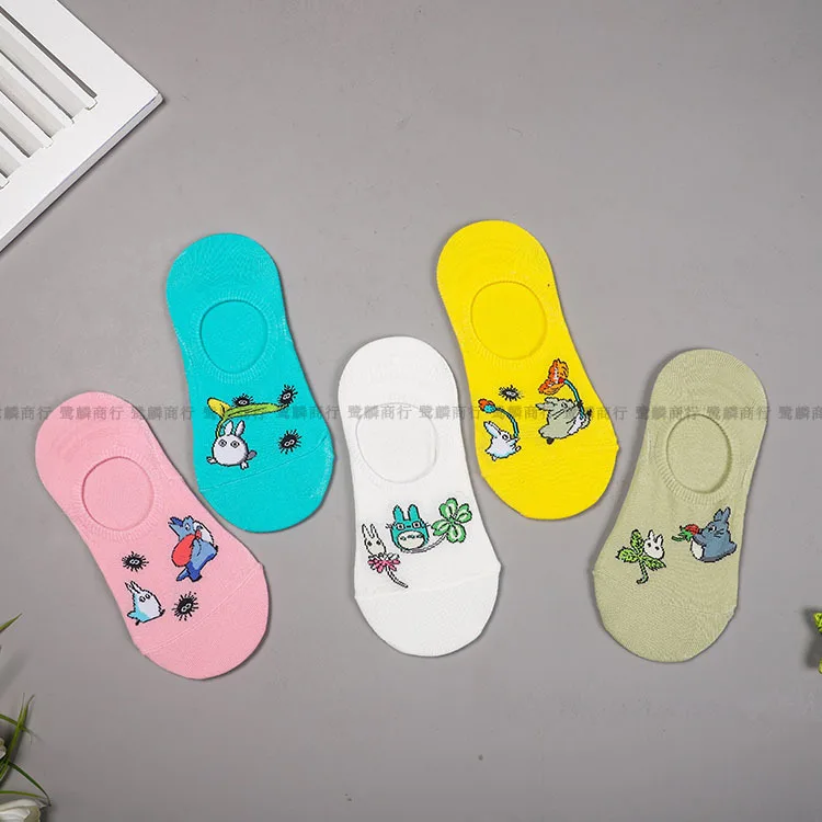 Anime Totoro Women Socks Woman No Face Man Cat Cartoon Cute Sock Funny Spring Autumn Comfort Happy Classic Korean Cotton Fashion