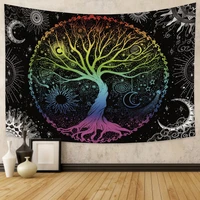 tree of life tapestry curtain wall hanging bohemian mandala tapestries psychedelic wall carpet mystic aesthetic wall tapestry