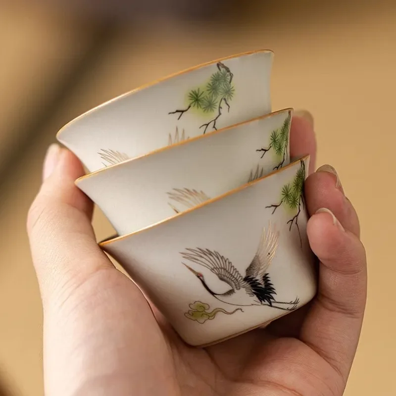 Дорожный чайный сервиз Rice White Ru Kiln керамическая минималистичная чашка Kuaike