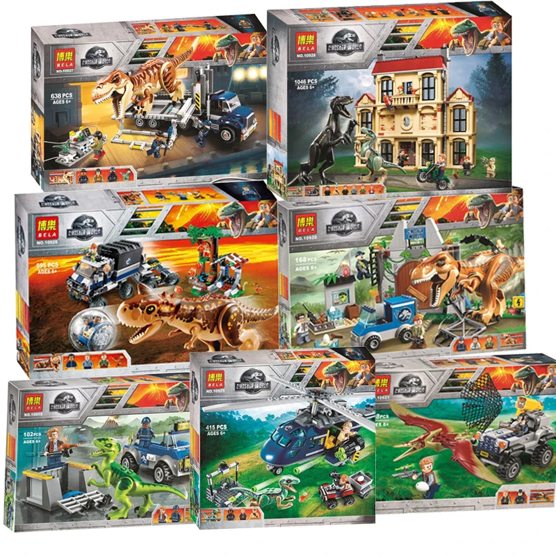

New Jurassic World Dinosaur Set with 10925 10926 10928 10920 Model Building Blocks Bricks Non-remote Control Building Block Toys