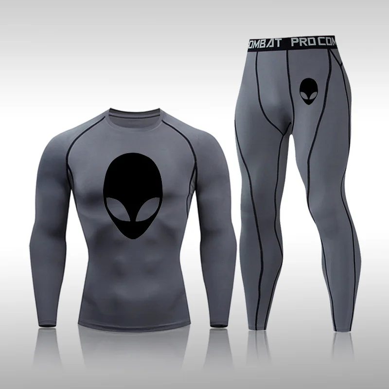 

Men's Ski Sports Suit Thermal Underwear Running Sports Suit Male Quick Drying Sportswear Compression Clothing Fitness Training