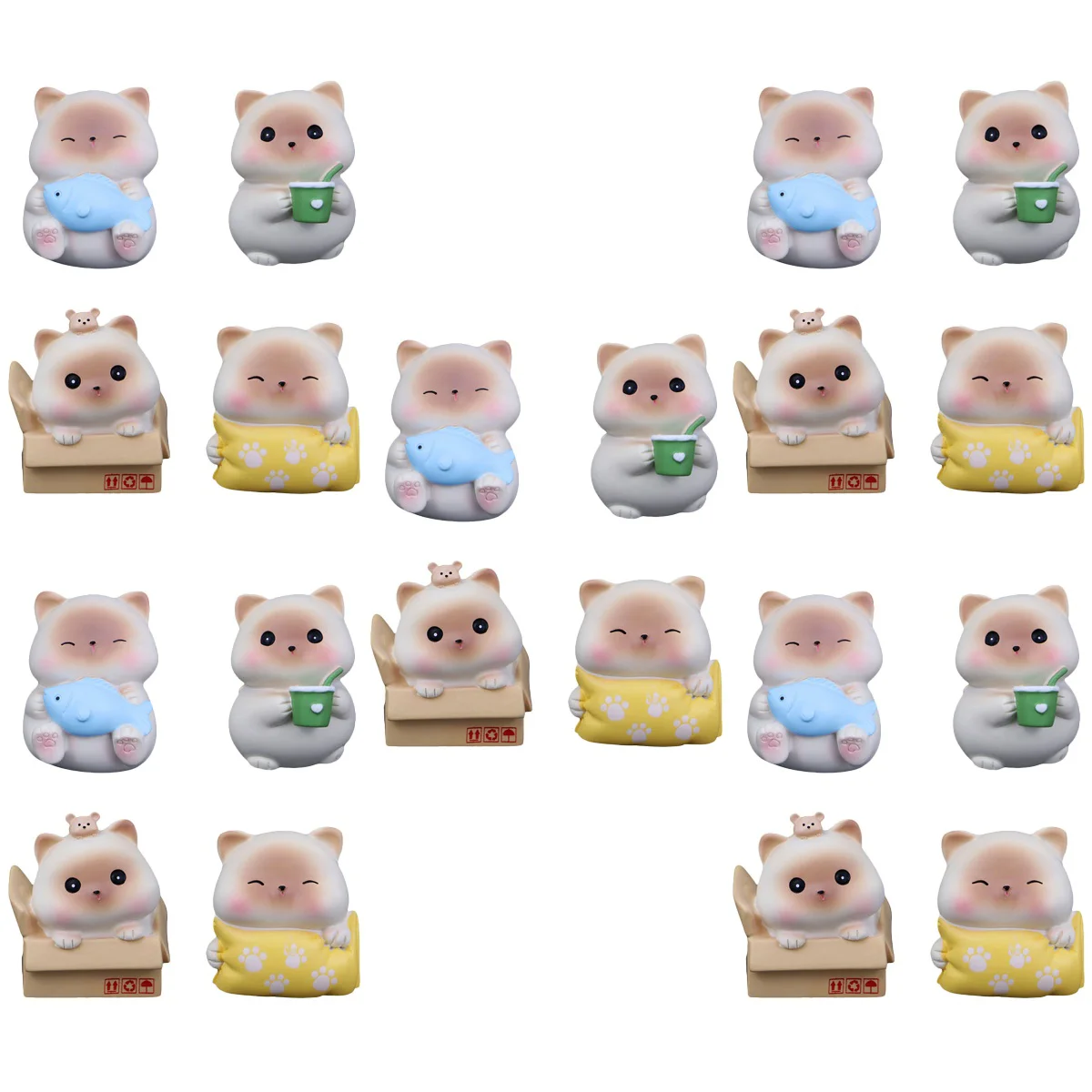 

20 pcs Simulation Cat Ornaments Resin Crafts Decoration Bonsai Decorative Cat