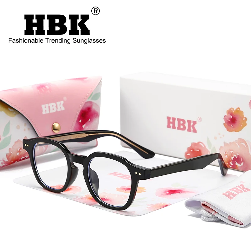 

HBK Classic TR90 Glasses Frame Women Men Retro Square Myopia Prescription Eyeglasses Anti Blue Light Lens Oculos De Grau