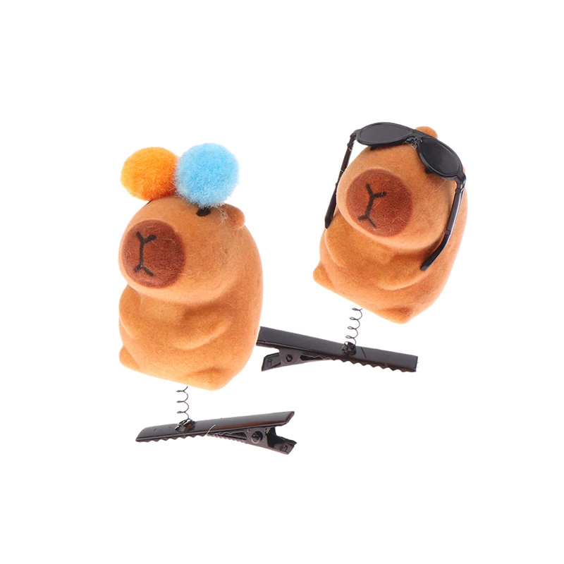 5 шт. забавные 3D заколки для волос с капибарой модная мультяшная плюшевая заколка