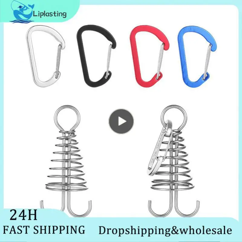 

Camping Tent Hook Rope Deck Nail Stainless Steel Fixed Shelters Rope Hooks Spring Wind Tent Rope Hang Outdoor Camping Gear