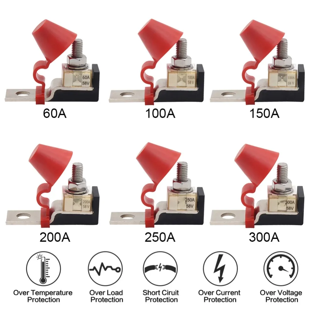 Зажим Зажигания Аккумулятора 30A-300A С Кольцевым Держателем Предохранителя 58 В