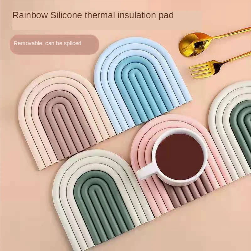 

Silicone Tableware Heat Insulation Pad Luxury High Temperature Resistant Dishes and Cups Anti-scalding Pad Kitchen Accessories
