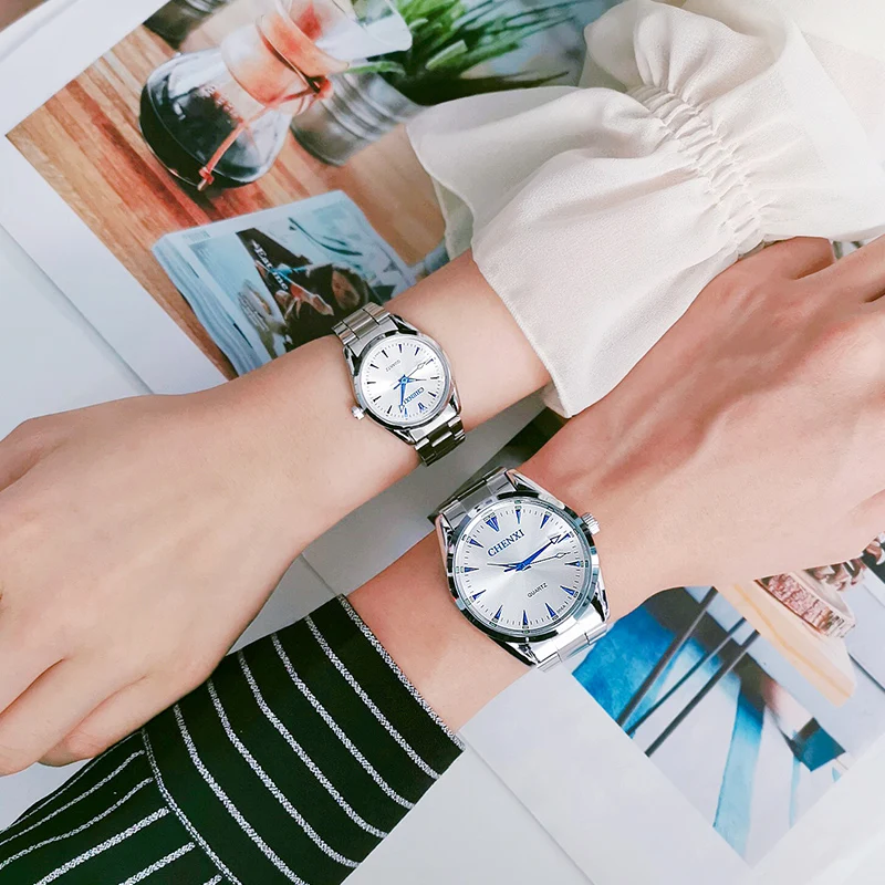 Couple Watches Pair Men And Women Stainless Steel Fashion Dress Lady Man Quartz Wristwatches Gifts Casual Quartz Watch Men Women