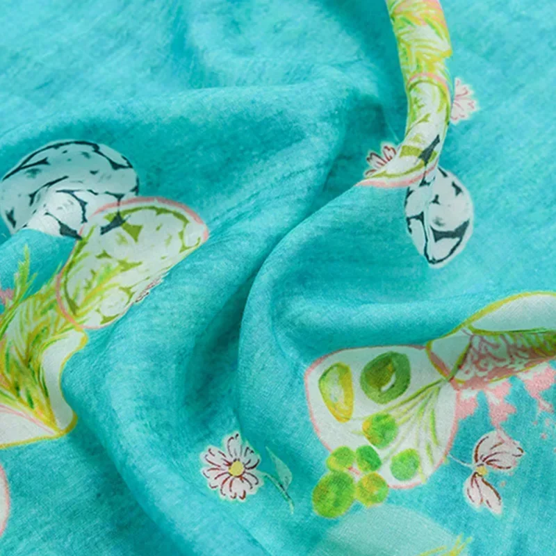 50X 100% см удобный Monet чистый рами Лен летнее тонкое китайское платье длинное