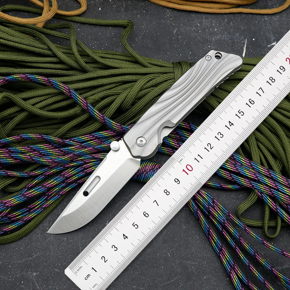 JUMCSONG Новый AUS-10 стальной титановый сплав с ручкой для рыбалки кемпинга