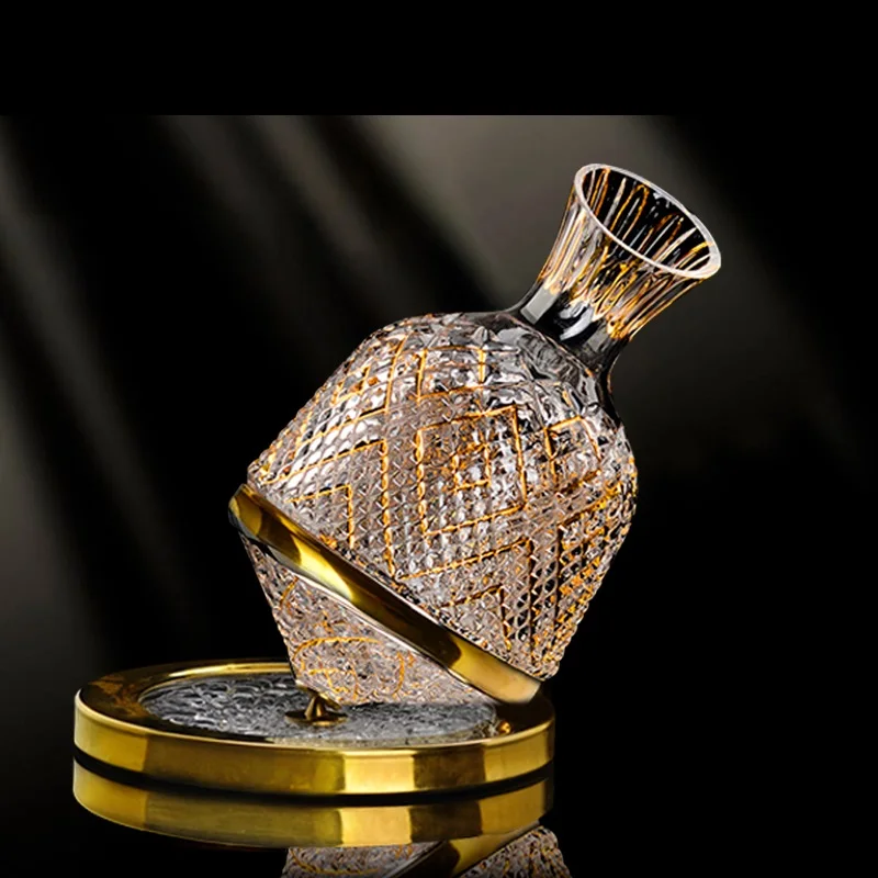 

1500 мл крутящийся графин с хрустальным верхом, персонализированный зеркальный резной стакан для красного вина с сеткой, одинаковый высококачественный Графин для вина