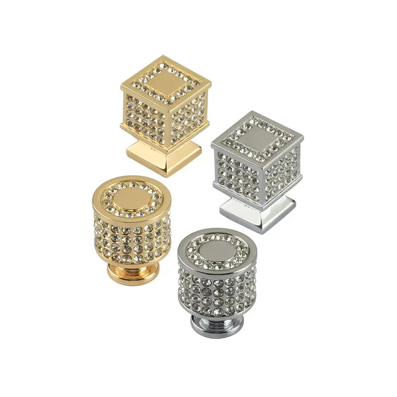 light luxury gold diamond crystal handle cabinet knobs wardrobe door kitchen handle drawer pulls handles for furniture handle free global shipping