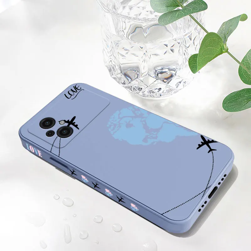 Чехол для телефона Love Airplane Couple Xiaomi Poco M5 X5 F5 F4 X4 M4 F3 X3 M3 F2 X2 Pro C40 4G 5G GT Liquid Silicone Cover