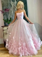 2022 evening dress flower embroidered mesh tulle party night prom robe soiree rouge vestidos de noivas abschlussballkleid