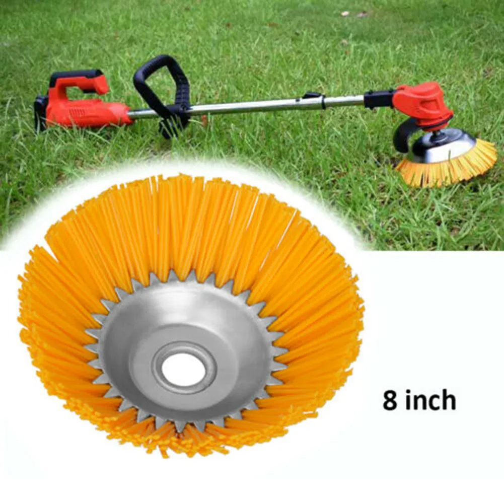 

8 Inch Grass Trimmer Head Trimmer Brush Solid Nylon Wire Wheel Weed Grass Cutting Lawnmower Fixing Kit Garden Tool