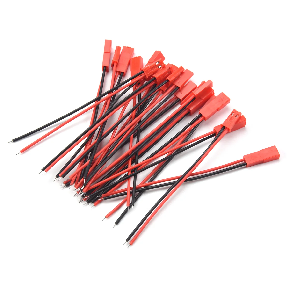 10 пар 2-контактных разъемов JST M-F 110 мм кабельный провод красный черный