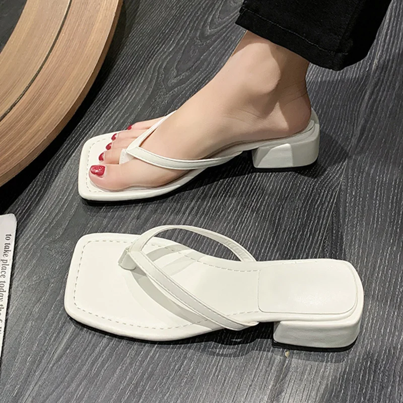 

Шлепанцы женские на низком каблуке, повседневные сандалии с застежкой, массивная подошва, пляжные тапочки, сланцы, весна-лето 2023