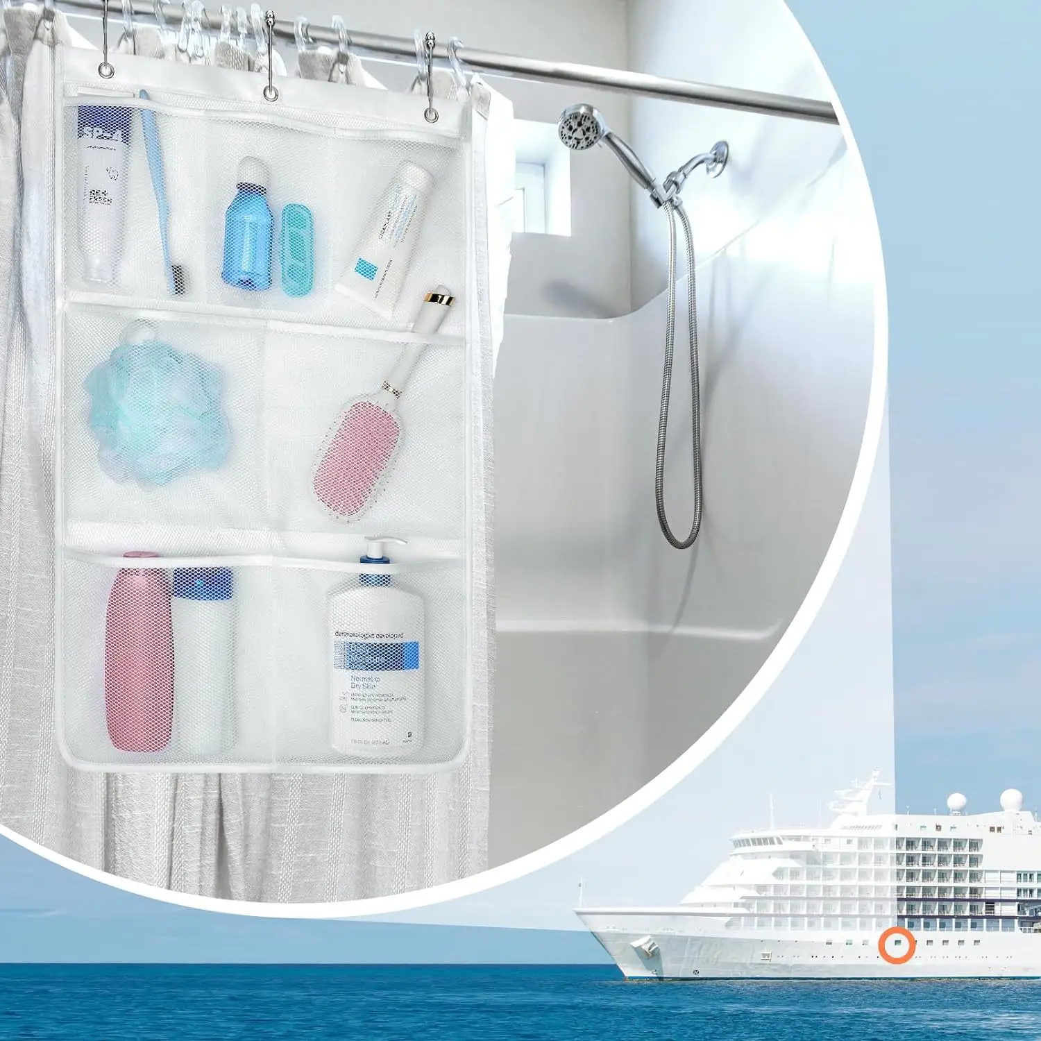 8-карманный органайзер для душа подвесная сумка хранения быстросохнущая сетка