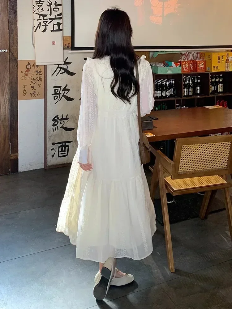 Кружевное платье макси Vestidos женская уличная одежда температурный дизайн милое