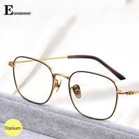 pure titanium gold glasses frame for women men oval eyewear anti blue light photochromic prescription glasses myopia reading