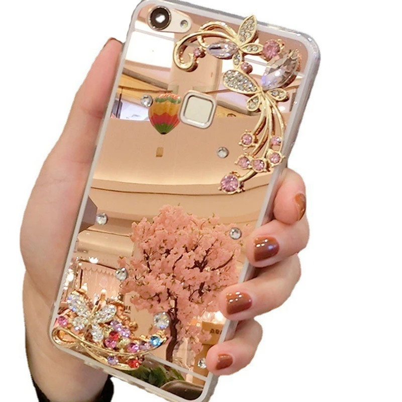 

Glitter Rhinestone Diamond Soft Mirror Case For iPhone SE 2020 2022 6S 6 7 8 Plus X XS XR Crystal Bling Phone Case Cover Fundas