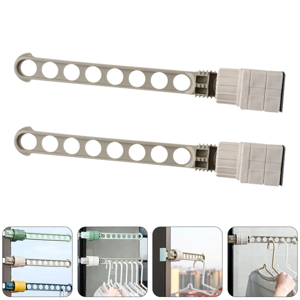 

2pcs 8 Holes Clothes Hanger Premium Sturdy Prime Clothesline Rack Clothes Hanger for Window Home