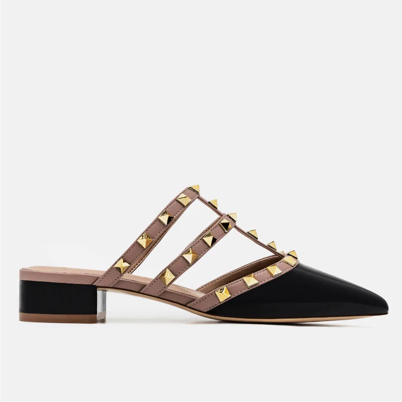 Женские босоножки с заостренным носком на низком каблуке Размеры 35-43