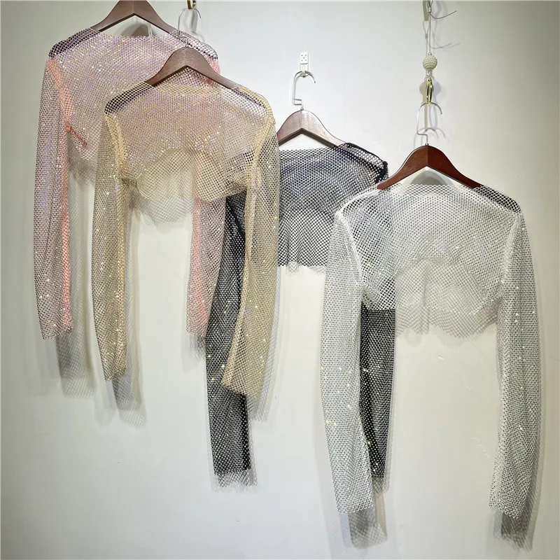 

Fashion small colorful shawl net drill sunscreen shawl summer thin section with suspender skirt party time is short