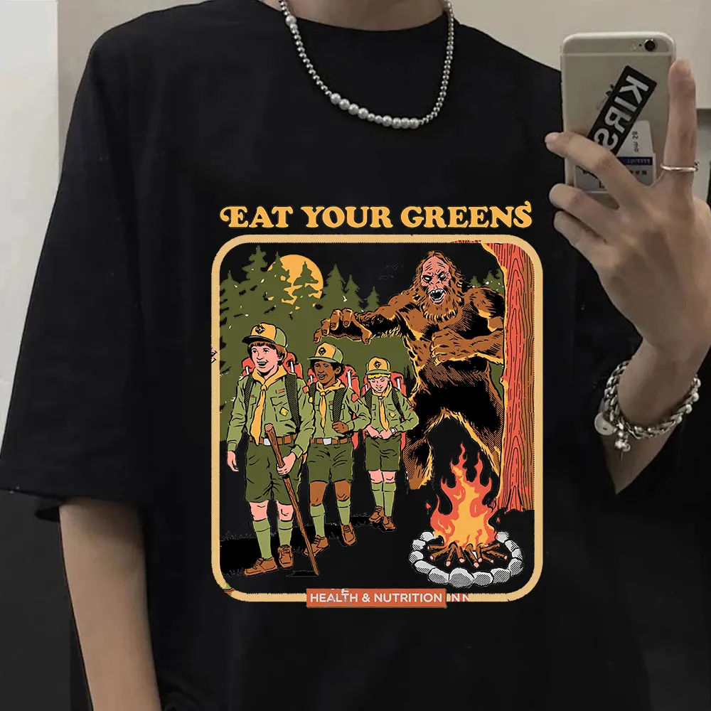 

Eat Your Greens 90s Vintage Unisex Black Tshirt Men T Shirt Oversized Graphic T-Shirts 100% Cotton T-shirt Man Woman Tees Tops