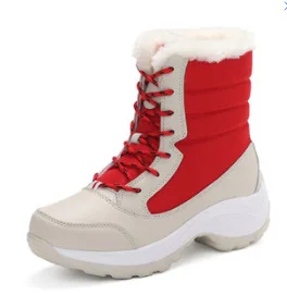 

Winter Boots Women Plush Fur Keep Warm Ankle Boots for Women Water Shoes High Tops Non-slip Red Black Women Shoes Platform Boots
